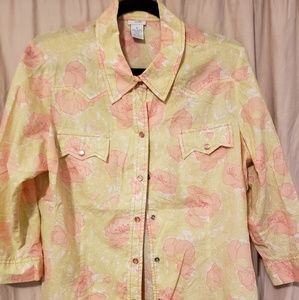 Anthropology snap button up shirt